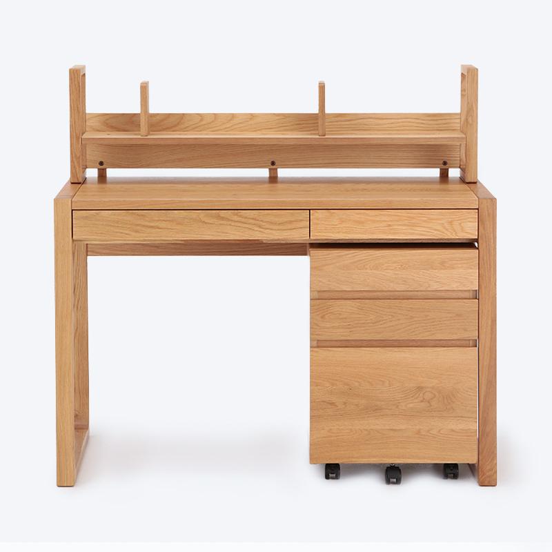 FOPPISH Oak Desk & Chest Set (Low Shelf)– Actus häuse